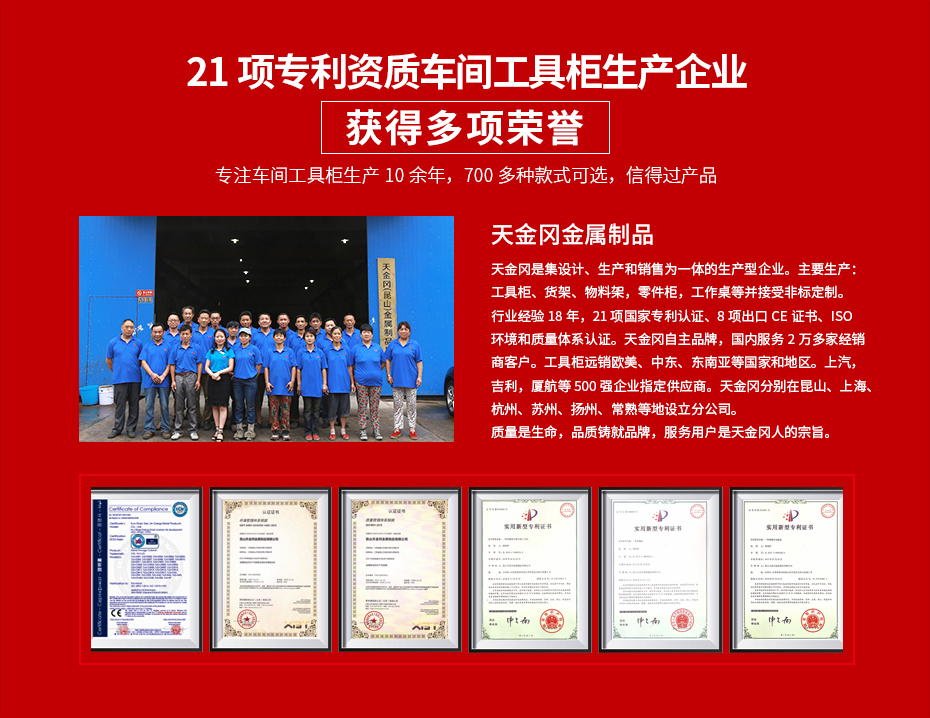 天金岡_21項專利資質帶門工具車生產企業